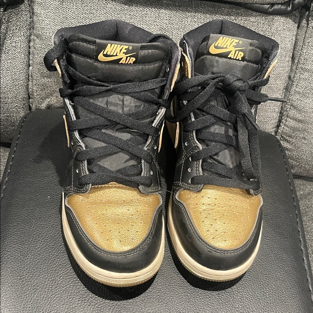 Nike Air Black and Gold Sneakers